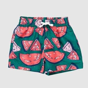 Blue Rooster Baby Green Watermelon Puzzle Boy’s Swim Trunk Size 3-6 M